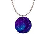 Realistic Night Sky With Constellations 1  Button Necklace