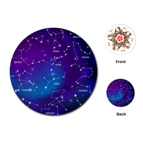 Realistic Night Sky With Constellations Playing Cards Single Design (Round) from ArtsNow.com Front