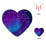 Realistic Night Sky With Constellations Playing Cards Single Design (Heart)