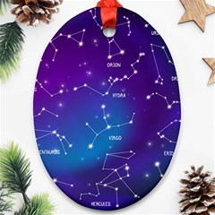 Realistic Night Sky With Constellations Oval Ornament (Two Sides) from ArtsNow.com Back