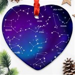 Realistic Night Sky With Constellations Heart Ornament (Two Sides)