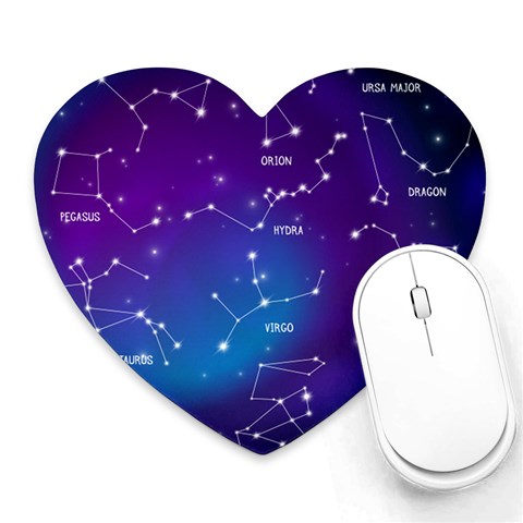 Realistic Night Sky With Constellations Heart Mousepad from ArtsNow.com Front