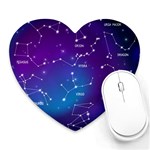 Realistic Night Sky With Constellations Heart Mousepad