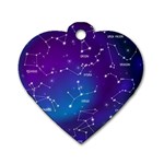 Realistic Night Sky With Constellations Dog Tag Heart (Two Sides)