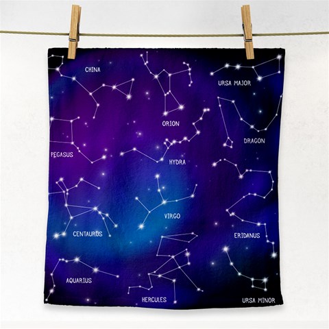 Realistic Night Sky With Constellations Face Towel from ArtsNow.com Front
