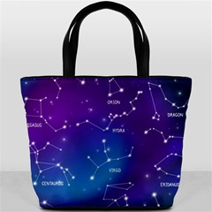Realistic Night Sky With Constellations Bucket Bag from ArtsNow.com Front