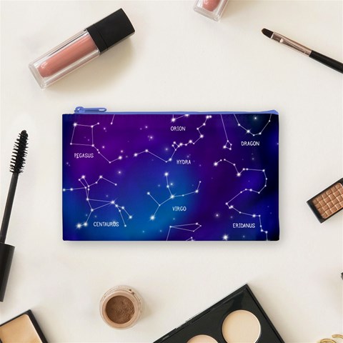 Realistic Night Sky With Constellations Cosmetic Bag (Small) from ArtsNow.com Front