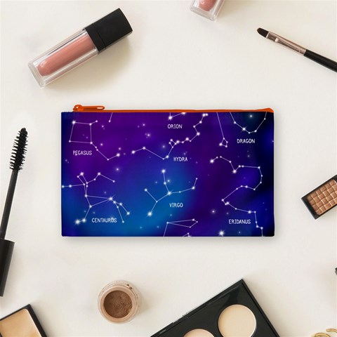 Realistic Night Sky With Constellations Cosmetic Bag (Small) from ArtsNow.com Front