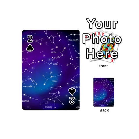 Realistic Night Sky With Constellations Playing Cards 54 Designs (Mini) from ArtsNow.com Front - Spade2