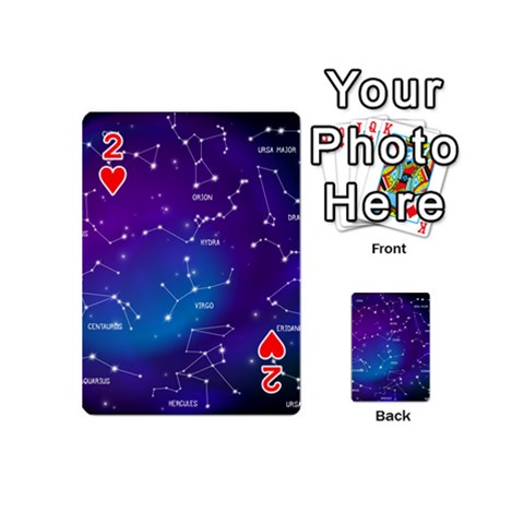 Realistic Night Sky With Constellations Playing Cards 54 Designs (Mini) from ArtsNow.com Front - Heart2