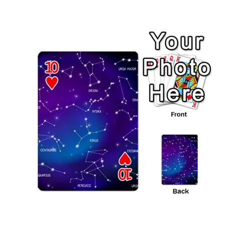 Realistic Night Sky With Constellations Playing Cards 54 Designs (Mini) from ArtsNow.com Front - Heart10