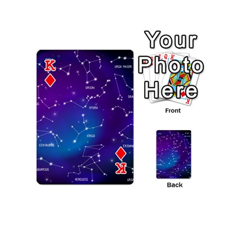 King Realistic Night Sky With Constellations Playing Cards 54 Designs (Mini) from ArtsNow.com Front - DiamondK