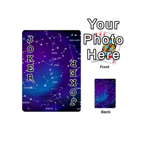 Realistic Night Sky With Constellations Playing Cards 54 Designs (Mini) from ArtsNow.com Front - Joker1