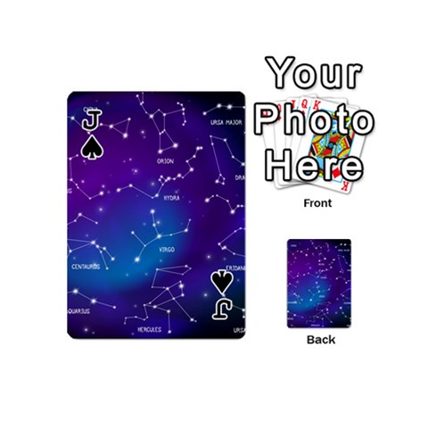 Jack Realistic Night Sky With Constellations Playing Cards 54 Designs (Mini) from ArtsNow.com Front - SpadeJ