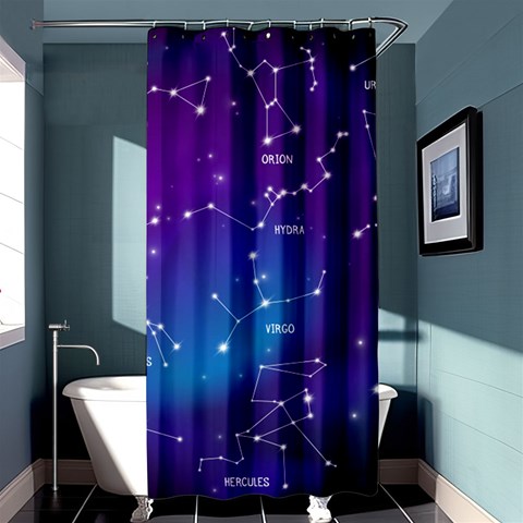 Realistic Night Sky With Constellations Shower Curtain 36  x 72  (Stall)  from ArtsNow.com Curtain(36 X72 )