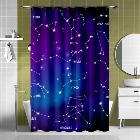 Realistic Night Sky With Constellations Shower Curtain 48  x 72  (Small)  from ArtsNow.com Curtain(48  X 72 )