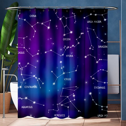 Realistic Night Sky With Constellations Shower Curtain 60  x 72  (Medium)  from ArtsNow.com 60 x72  Curtain