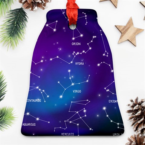 Realistic Night Sky With Constellations Ornament (Bell) from ArtsNow.com Front