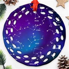 Realistic Night Sky With Constellations Round Filigree Ornament (Two Sides) from ArtsNow.com Front