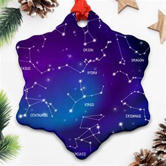 Realistic Night Sky With Constellations Snowflake Ornament (Two Sides) from ArtsNow.com Back