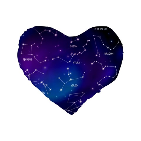 Realistic Night Sky With Constellations Standard 16  Premium Heart Shape Cushions from ArtsNow.com Front