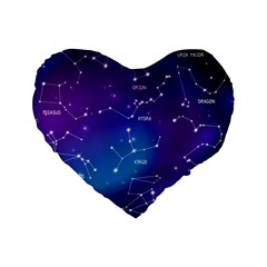 Realistic Night Sky With Constellations Standard 16  Premium Heart Shape Cushions from ArtsNow.com Front