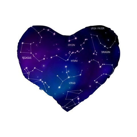 Realistic Night Sky With Constellations Standard 16  Premium Heart Shape Cushions from ArtsNow.com Back