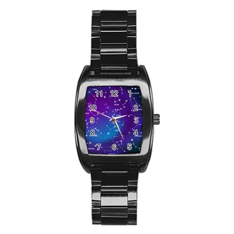 Realistic Night Sky With Constellations Stainless Steel Barrel Watch from ArtsNow.com Front