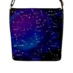 Realistic Night Sky With Constellations Flap Closure Messenger Bag (L)