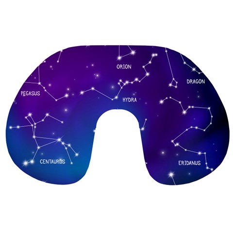 Realistic Night Sky With Constellations Travel Neck Pillow from ArtsNow.com Front