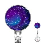 Realistic Night Sky With Constellations Stainless Steel Nurses Watch