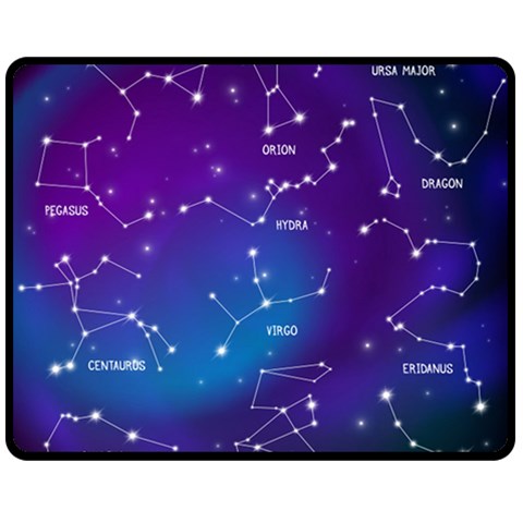 Realistic Night Sky With Constellations Two Sides Fleece Blanket (Medium) from ArtsNow.com 58.8 x47.4  Blanket Front