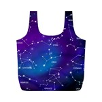 Realistic Night Sky With Constellations Full Print Recycle Bag (M)