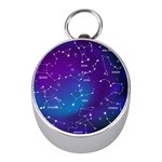 Realistic Night Sky With Constellations Mini Silver Compasses