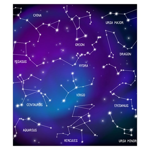 Realistic Night Sky With Constellations Drawstring Pouch (Small) from ArtsNow.com Front