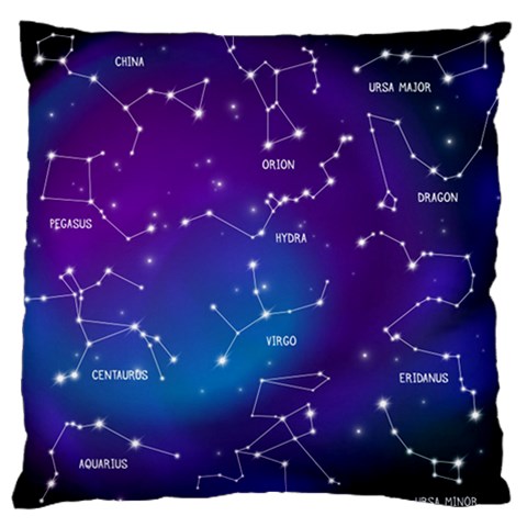 Realistic Night Sky With Constellations Large Premium Plush Fleece Cushion Case (One Side) from ArtsNow.com Front