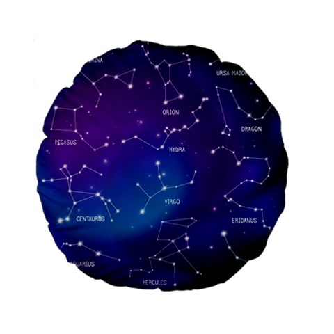Realistic Night Sky With Constellations Standard 15  Premium Flano Round Cushions from ArtsNow.com Front
