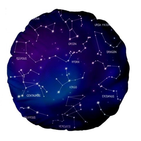 Realistic Night Sky With Constellations Large 18  Premium Flano Round Cushions from ArtsNow.com Front