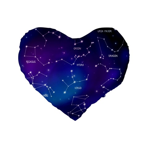 Realistic Night Sky With Constellations Standard 16  Premium Flano Heart Shape Cushions from ArtsNow.com Front