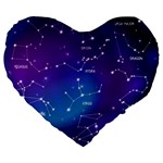 Realistic Night Sky With Constellations Large 19  Premium Flano Heart Shape Cushions