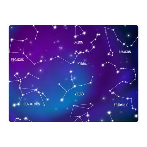 Realistic Night Sky With Constellations Two Sides Premium Plush Fleece Blanket (Mini) from ArtsNow.com 35 x27  Blanket Front