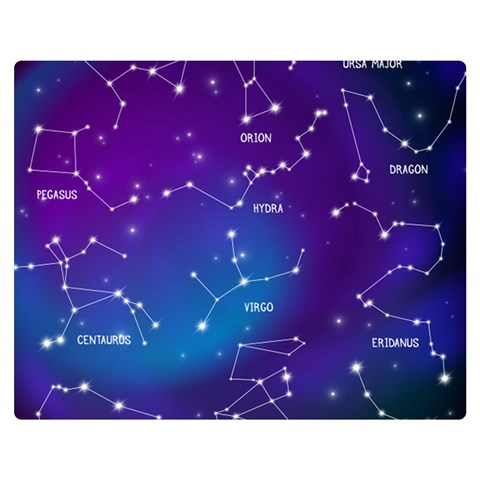 Realistic Night Sky With Constellations Two Sides Premium Plush Fleece Blanket (Medium) from ArtsNow.com 60 x50  Blanket Front