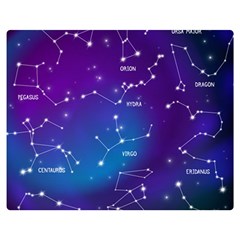 Realistic Night Sky With Constellations Two Sides Premium Plush Fleece Blanket (Medium) from ArtsNow.com 60 x50  Blanket Back