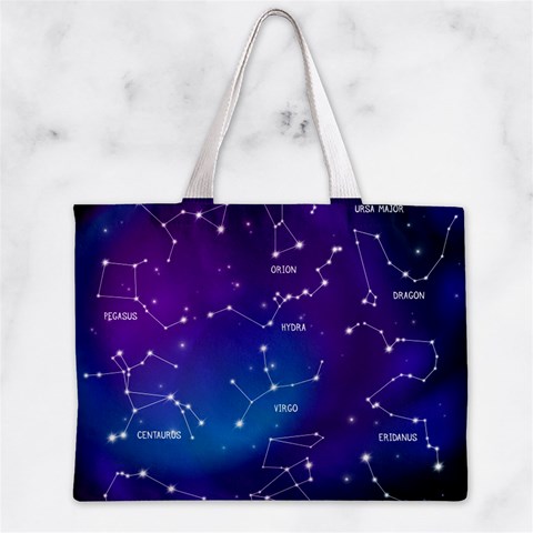 Realistic Night Sky With Constellations Zipper Mini Tote Bag from ArtsNow.com Back
