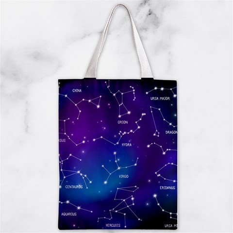 Realistic Night Sky With Constellations Zipper Classic Tote Bag from ArtsNow.com Front