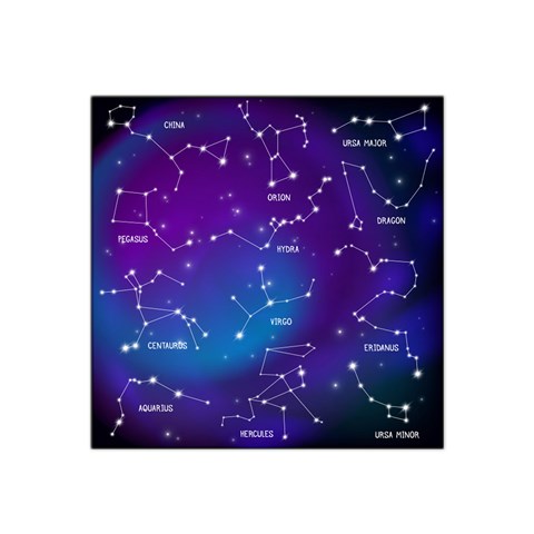 Realistic Night Sky With Constellations Satin Bandana Scarf 22  x 22  from ArtsNow.com Front