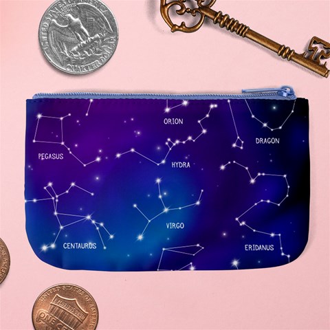 Realistic Night Sky With Constellations Large Coin Purse from ArtsNow.com Back