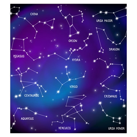 Realistic Night Sky With Constellations Drawstring Pouch (2XL) from ArtsNow.com Front