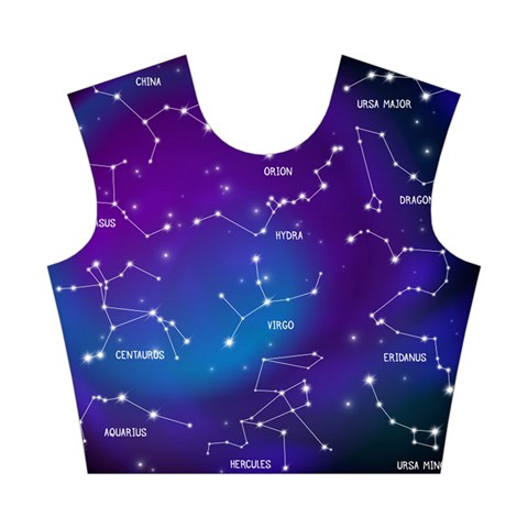 Realistic Night Sky With Constellations Cotton Crop Top from ArtsNow.com Front