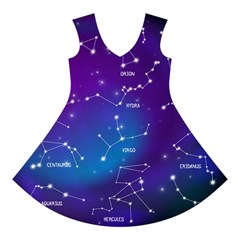 Realistic Night Sky With Constellations Short Sleeve V Front
